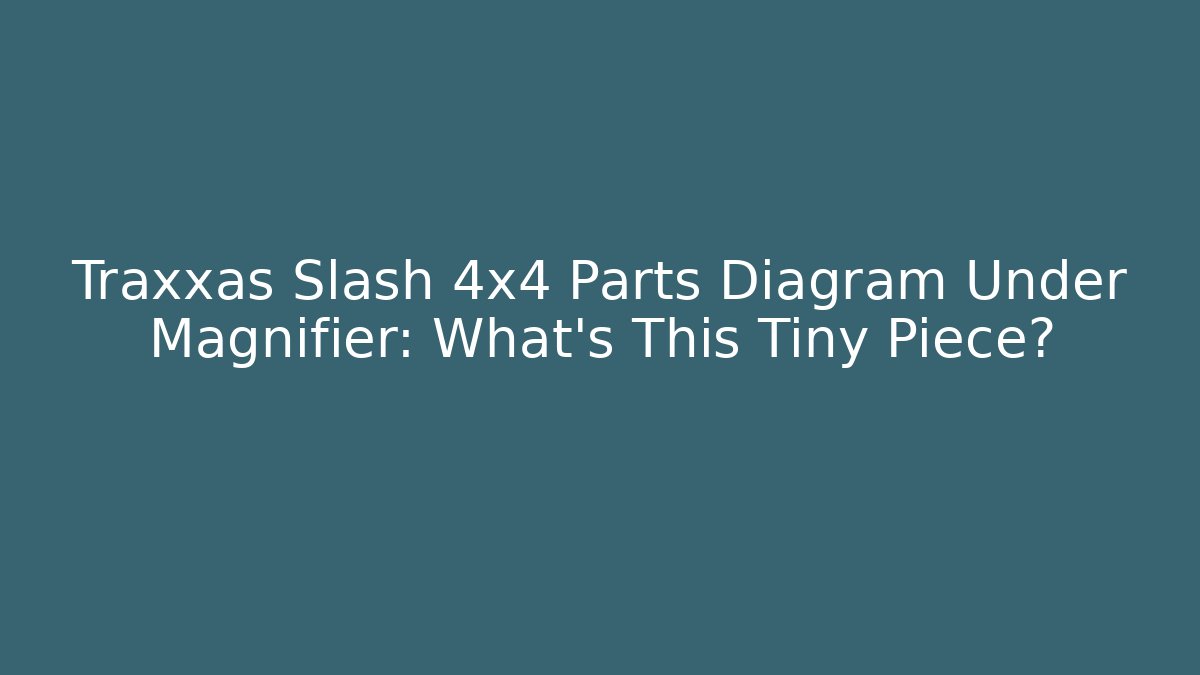 Traxxas Slash 4x4 Parts Diagram Under Magnifier: What's This Tiny Piece?