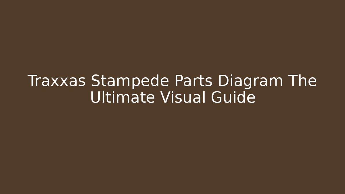 Traxxas Stampede Parts Diagram The Ultimate Visual Guide