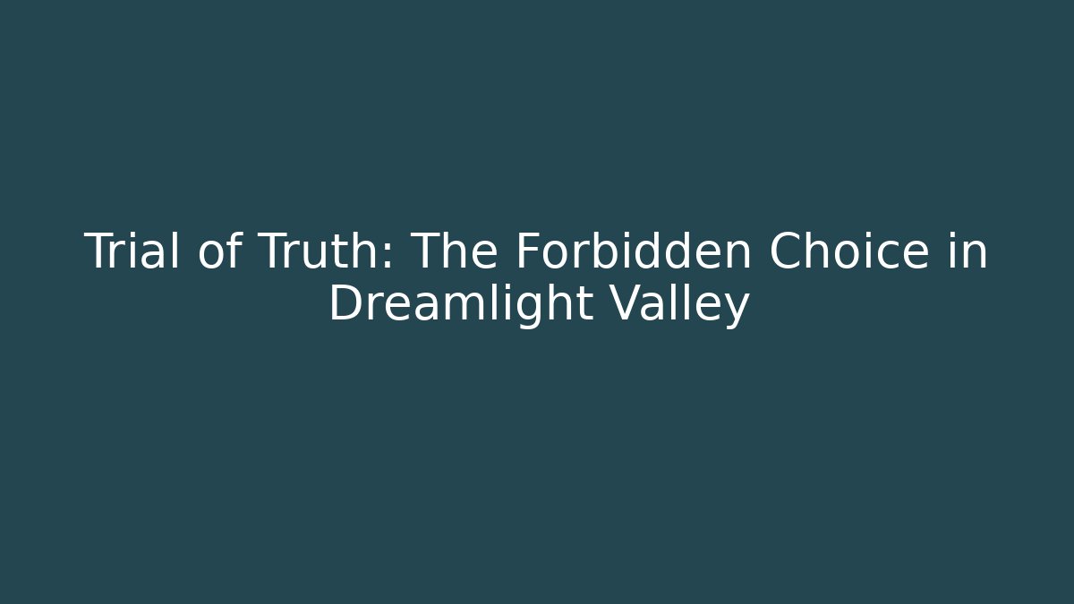 Trial of Truth: The Forbidden Choice in Dreamlight Valley
