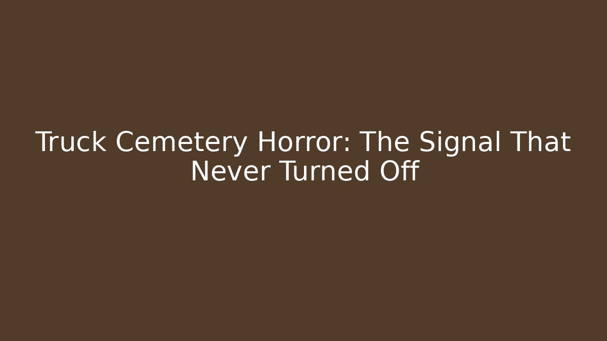Truck Cemetery Horror: The Signal That Never Turned Off