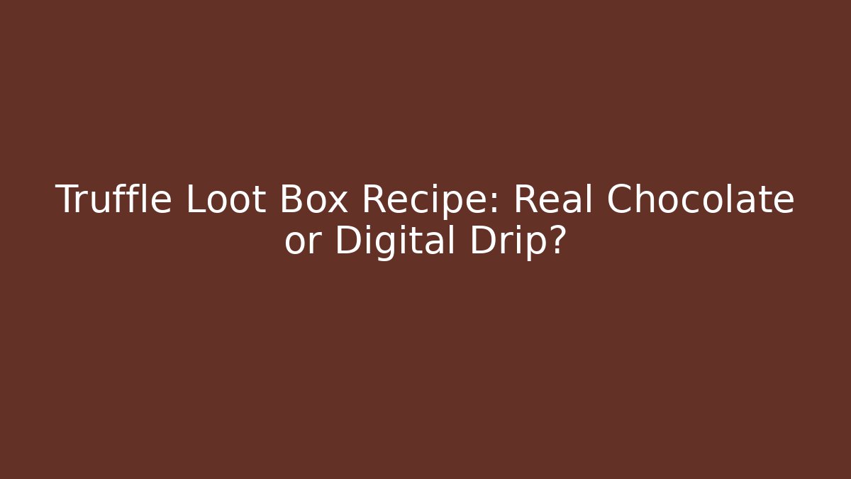 Truffle Loot Box Recipe: Real Chocolate or Digital Drip?