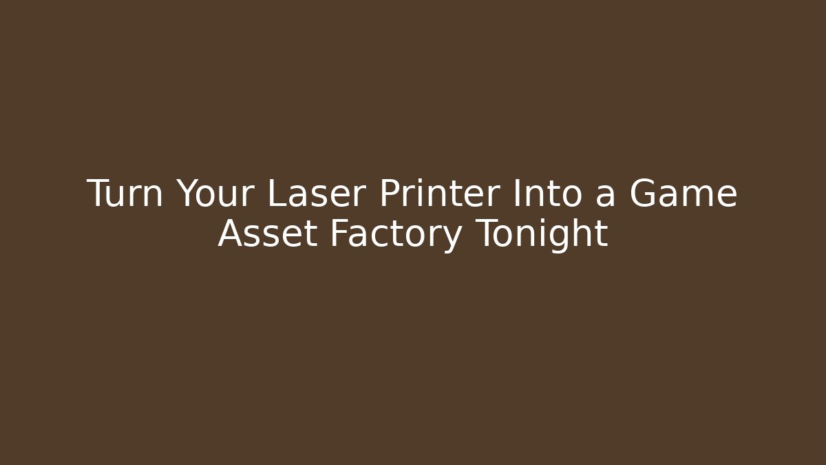 Turn Your Laser Printer Into a Game Asset Factory Tonight