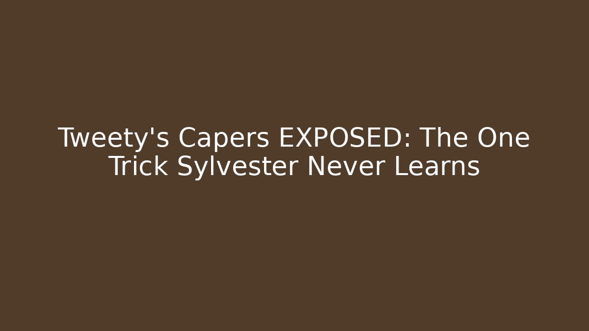 Tweety's Capers EXPOSED: The One Trick Sylvester Never Learns
