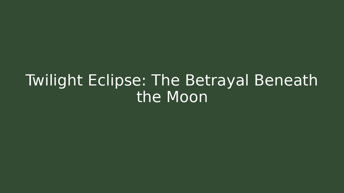 Twilight Eclipse: The Betrayal Beneath the Moon