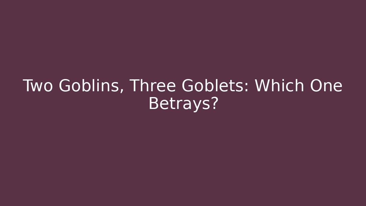 Two Goblins, Three Goblets: Which One Betrays?