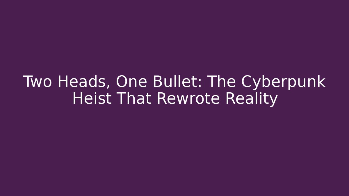 Two Heads, One Bullet: The Cyberpunk Heist That Rewrote Reality
