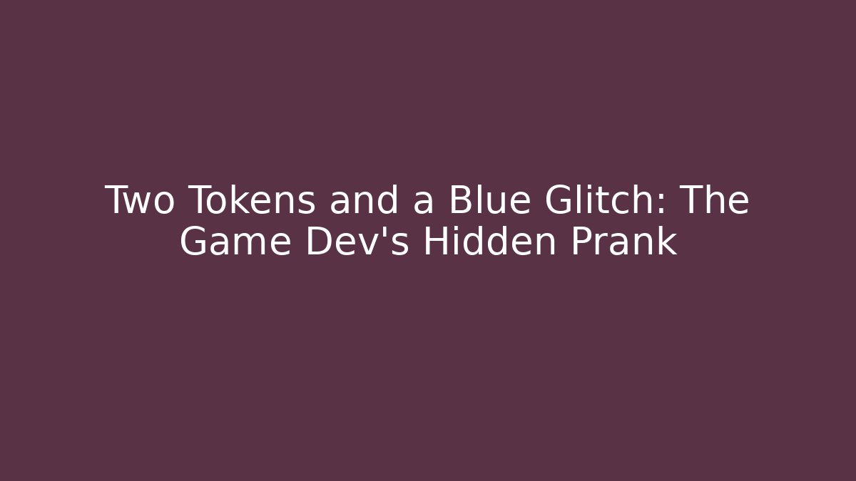 Two Tokens and a Blue Glitch: The Game Dev's Hidden Prank