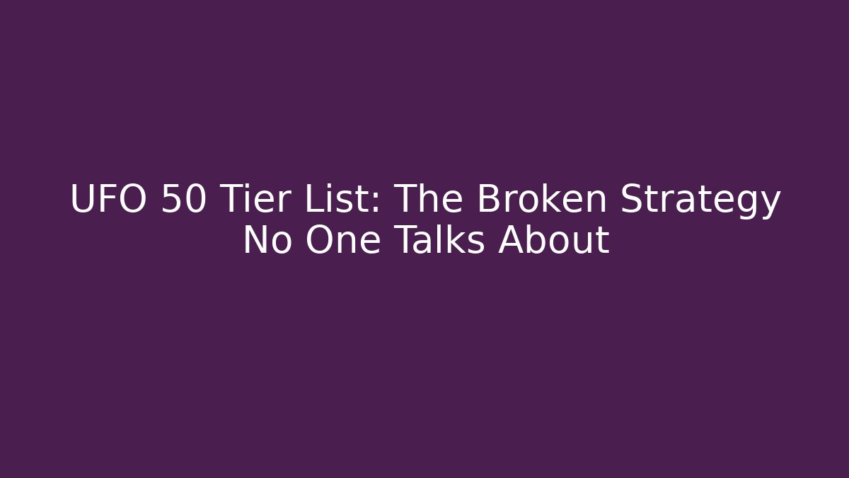 UFO 50 Tier List: The Broken Strategy No One Talks About