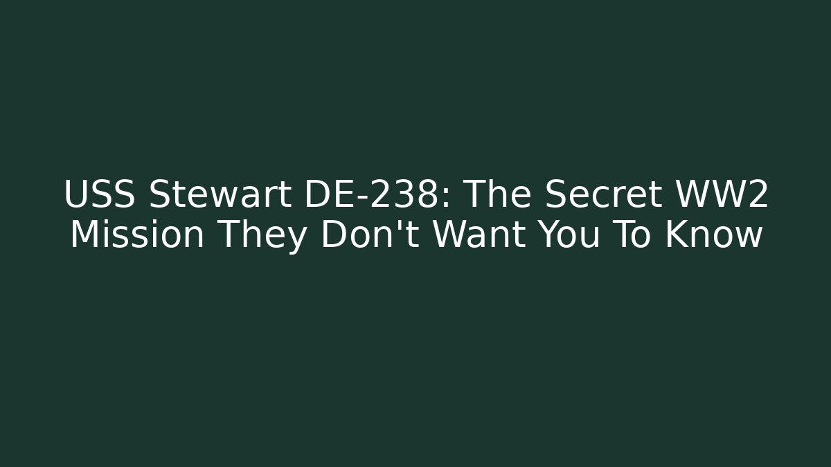 USS Stewart DE-238: The Secret WW2 Mission They Don’t Want You To Know