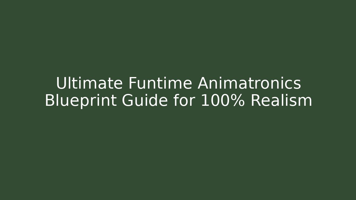 Ultimate Funtime Animatronics Blueprint Guide for 100% Realism - Critter Realm