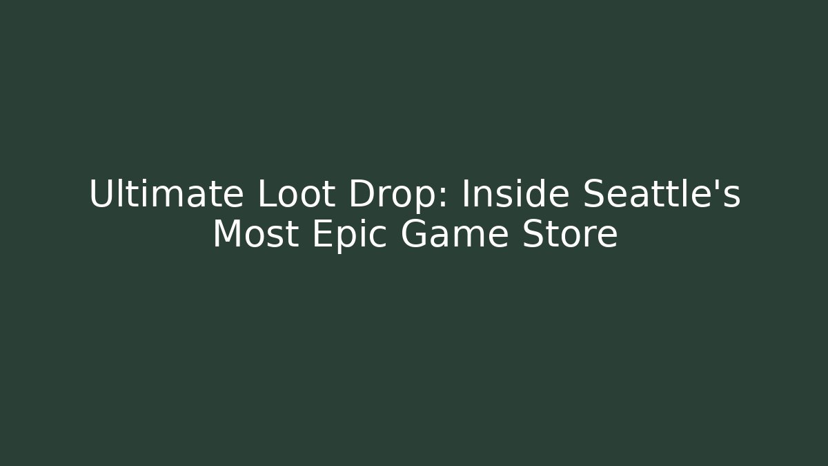Ultimate Loot Drop: Inside Seattle’s Most Epic Game Store