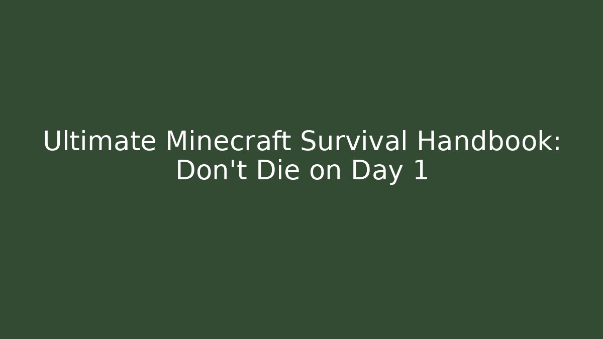 Ultimate Minecraft Survival Handbook: Don't Die on Day 1