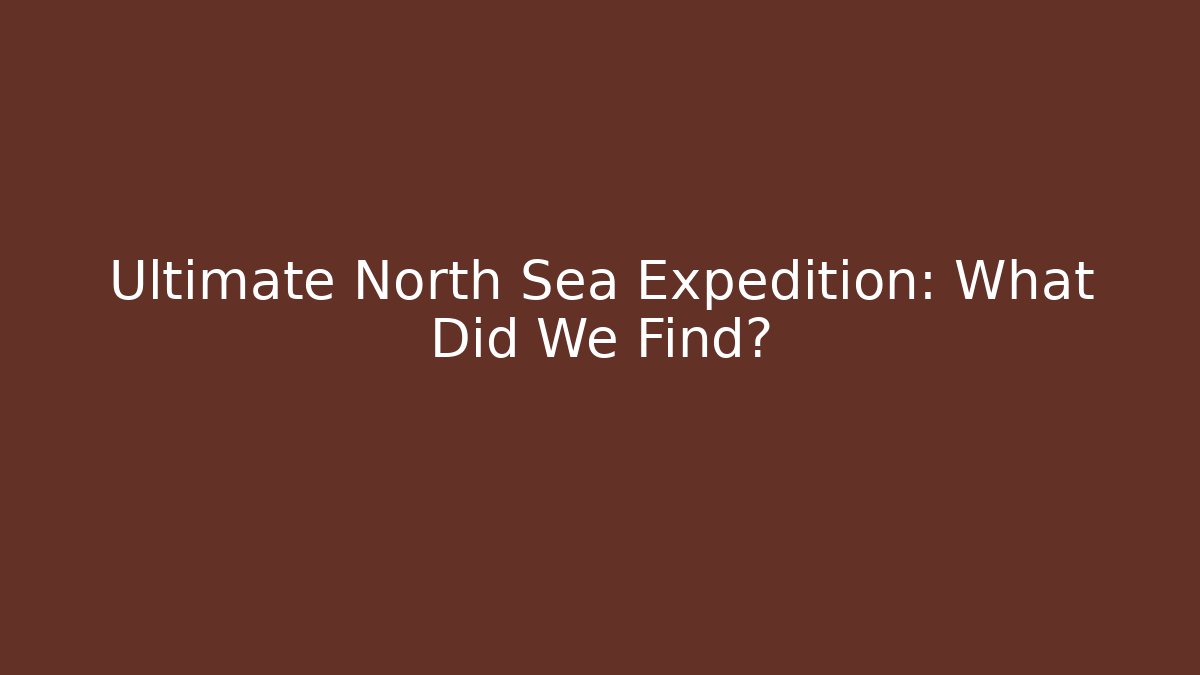 Ultimate North Sea Expedition: What Did We Find?