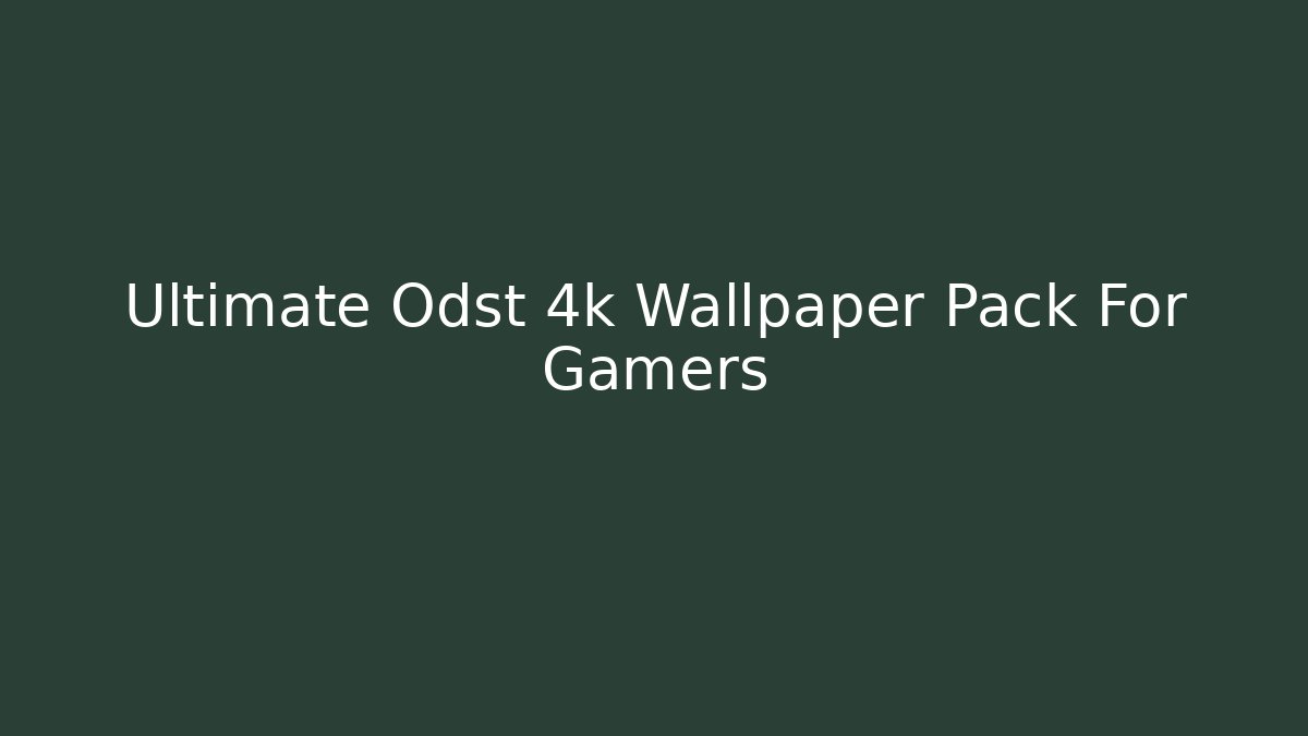 Ultimate Odst 4k Wallpaper Pack For Gamers