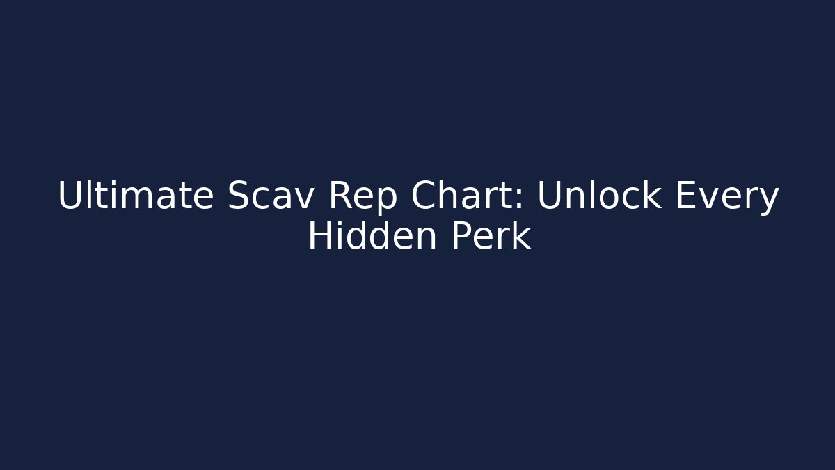 Ultimate Scav Rep Chart: Unlock Every Hidden Perk