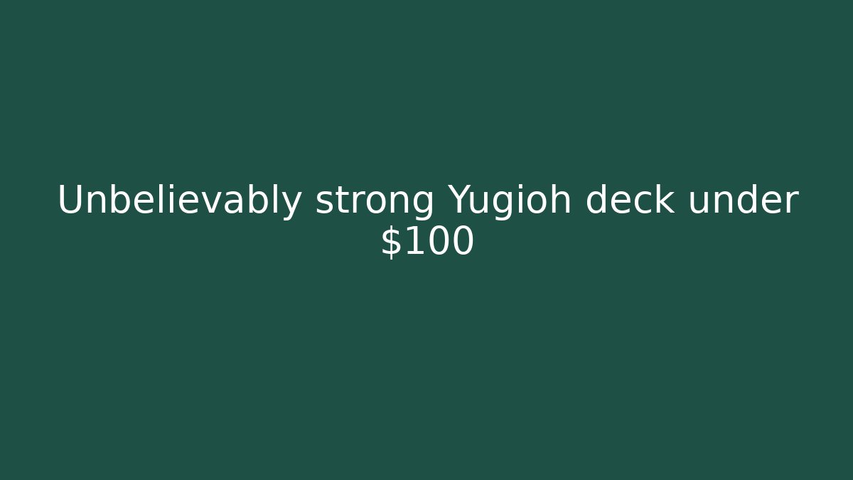 Unbelievably strong Yugioh deck under $100 - Critter Realm