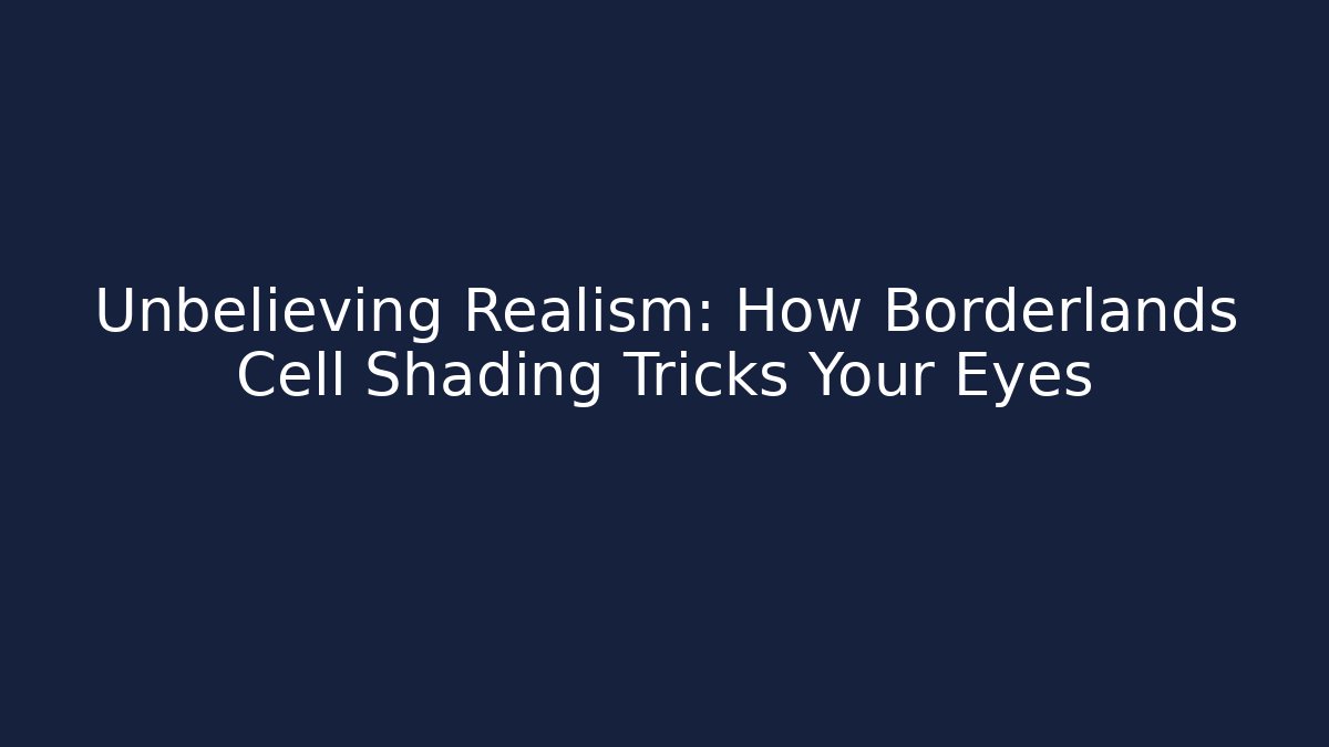 Unbelieving Realism: How Borderlands Cell Shading Tricks Your Eyes