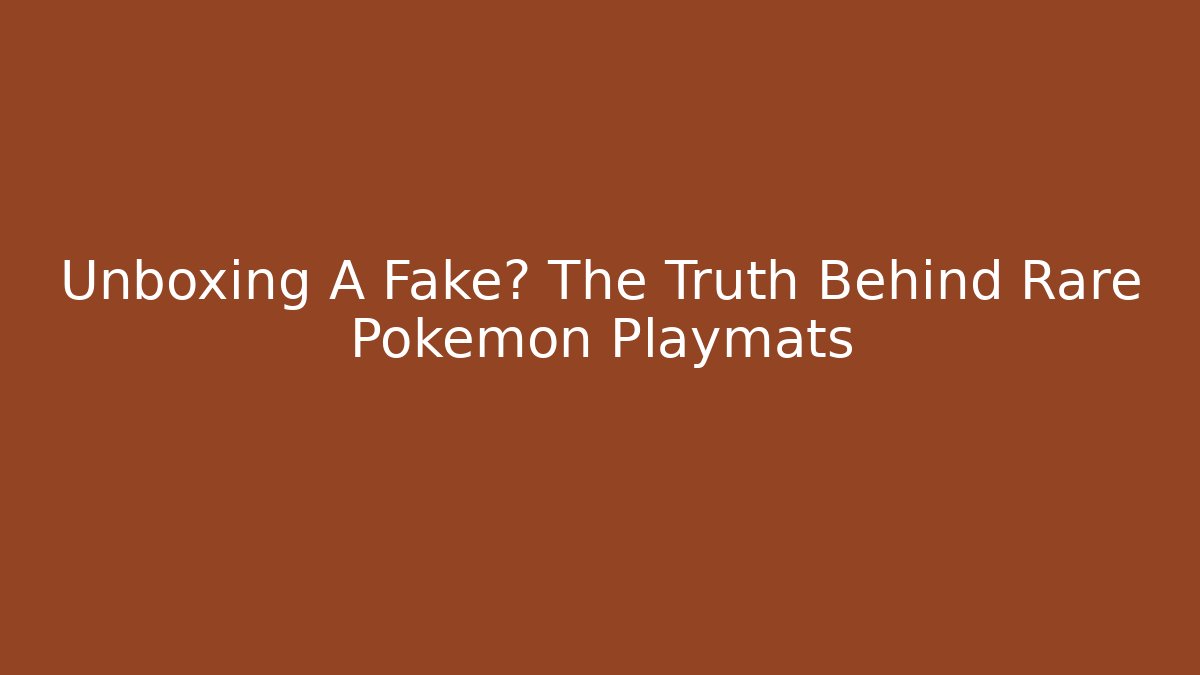Unboxing A Fake? The Truth Behind Rare Pokémon Playmats