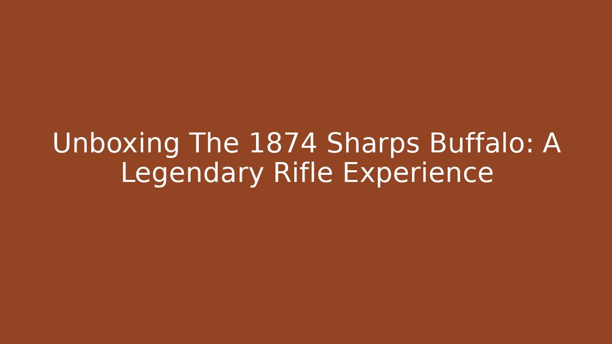 Unboxing The 1874 Sharps Buffalo: A Legendary Rifle Experience