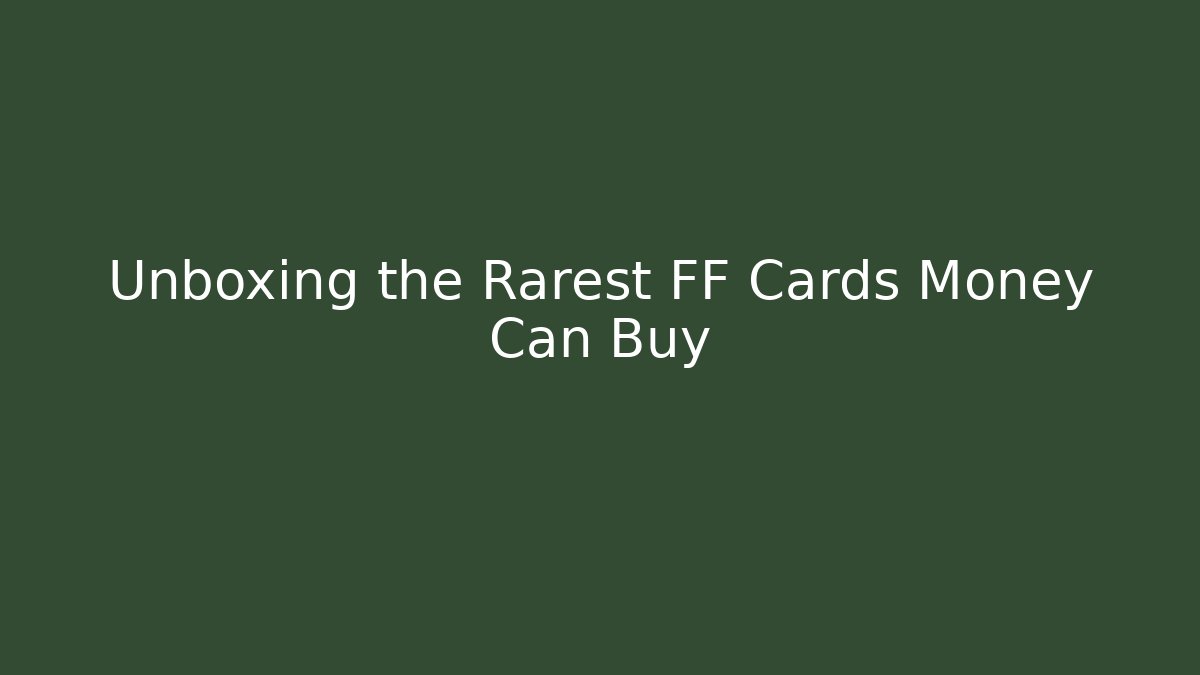Unboxing the Rarest FF Cards Money Can Buy - Critter Realm