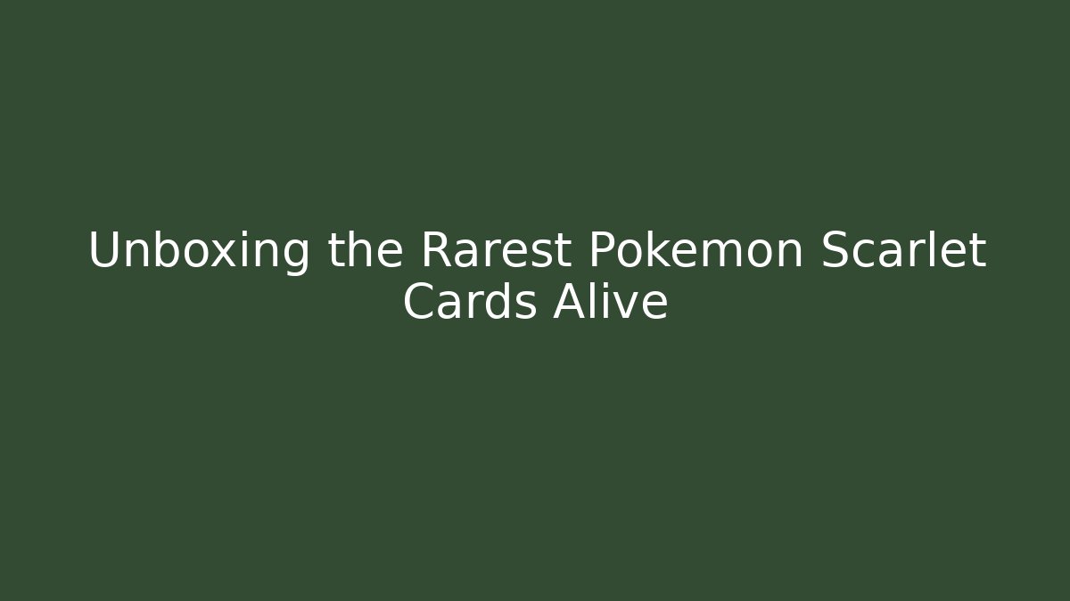 Unboxing the Rarest Pokémon Scarlet Cards Alive
