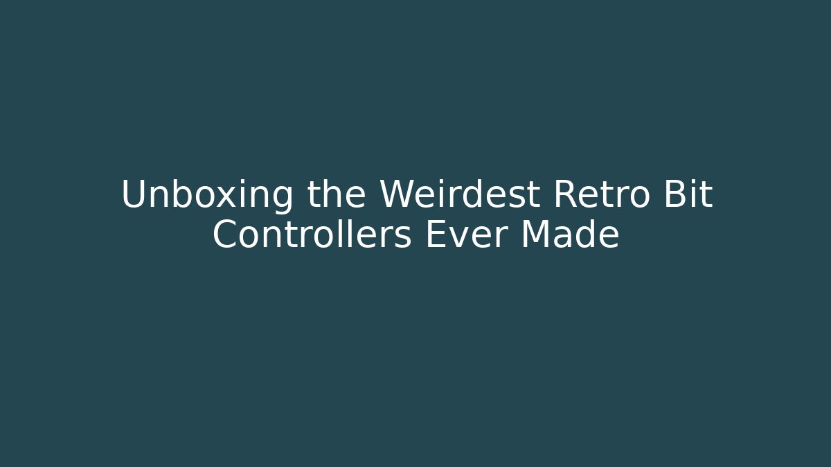 Unboxing the Weirdest Retro Bit Controllers Ever Made