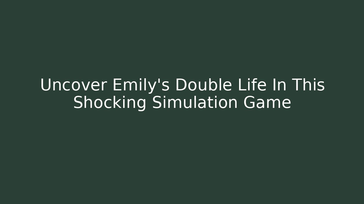 Uncover Emily's Double Life In This Shocking Simulation Game