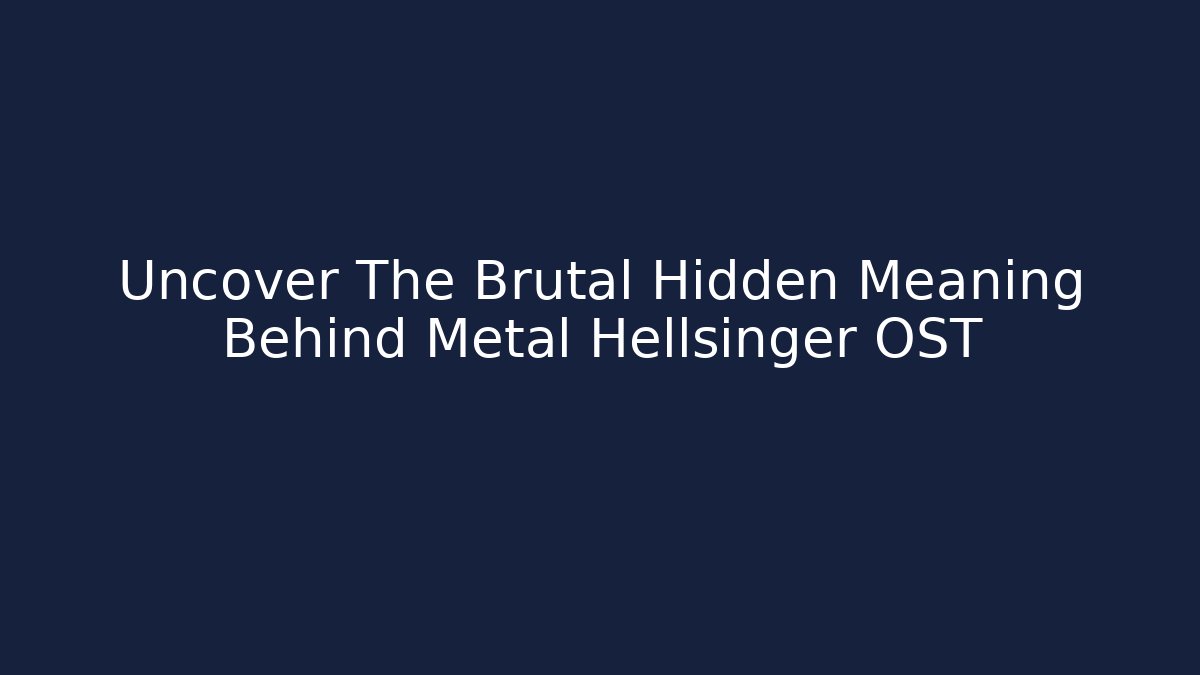 Uncover The Brutal Hidden Meaning Behind Metal Hellsinger OST