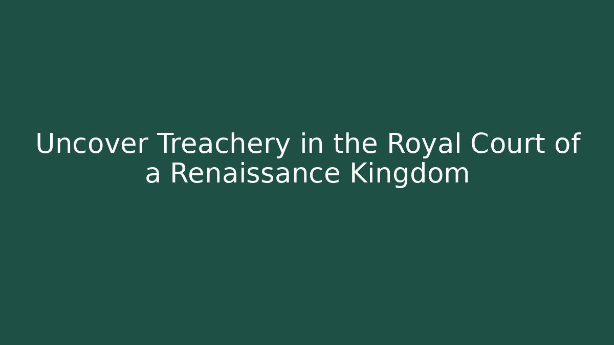 Uncover Treachery in the Royal Court of a Renaissance Kingdom