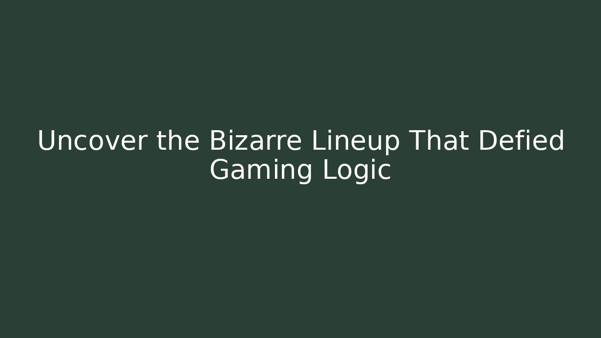 Uncover the Bizarre Lineup That Defied Gaming Logic