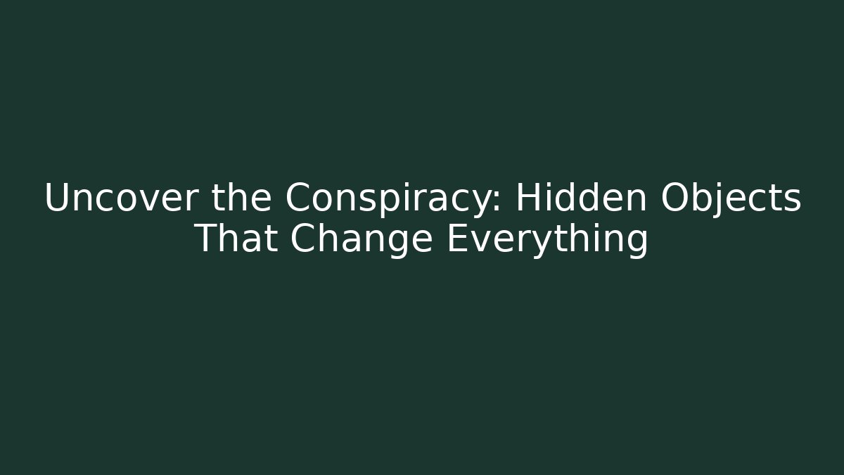 Uncover the Conspiracy: Hidden Objects That Change Everything