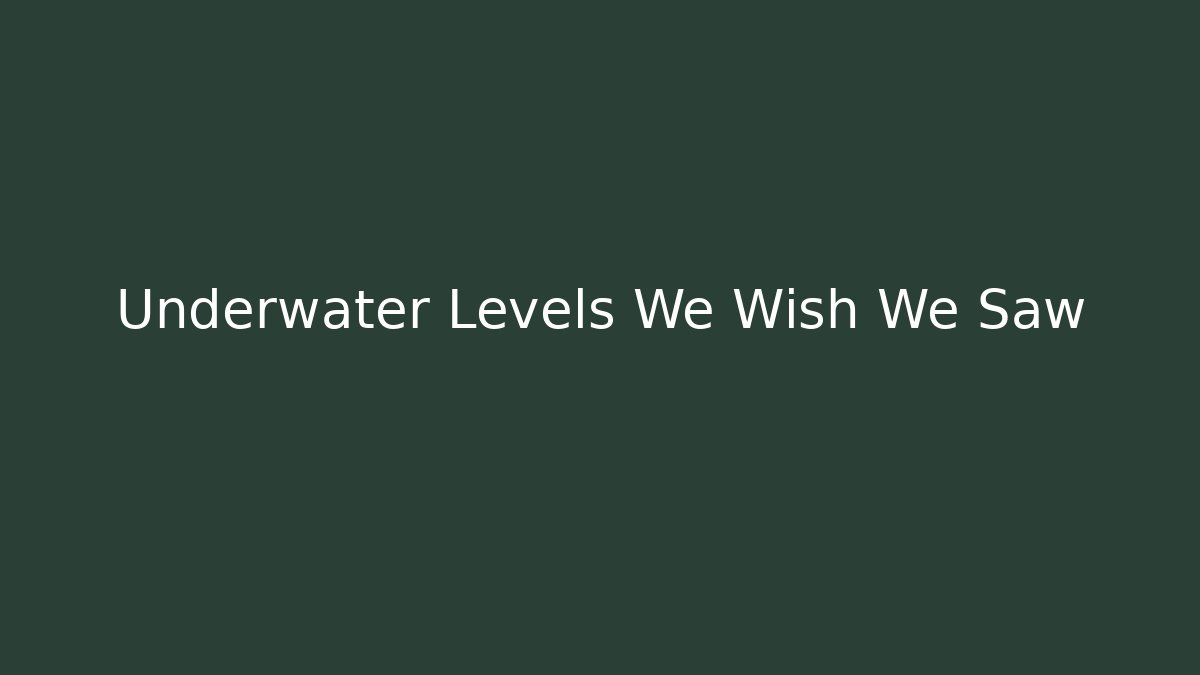Underwater Levels We Wish We Saw