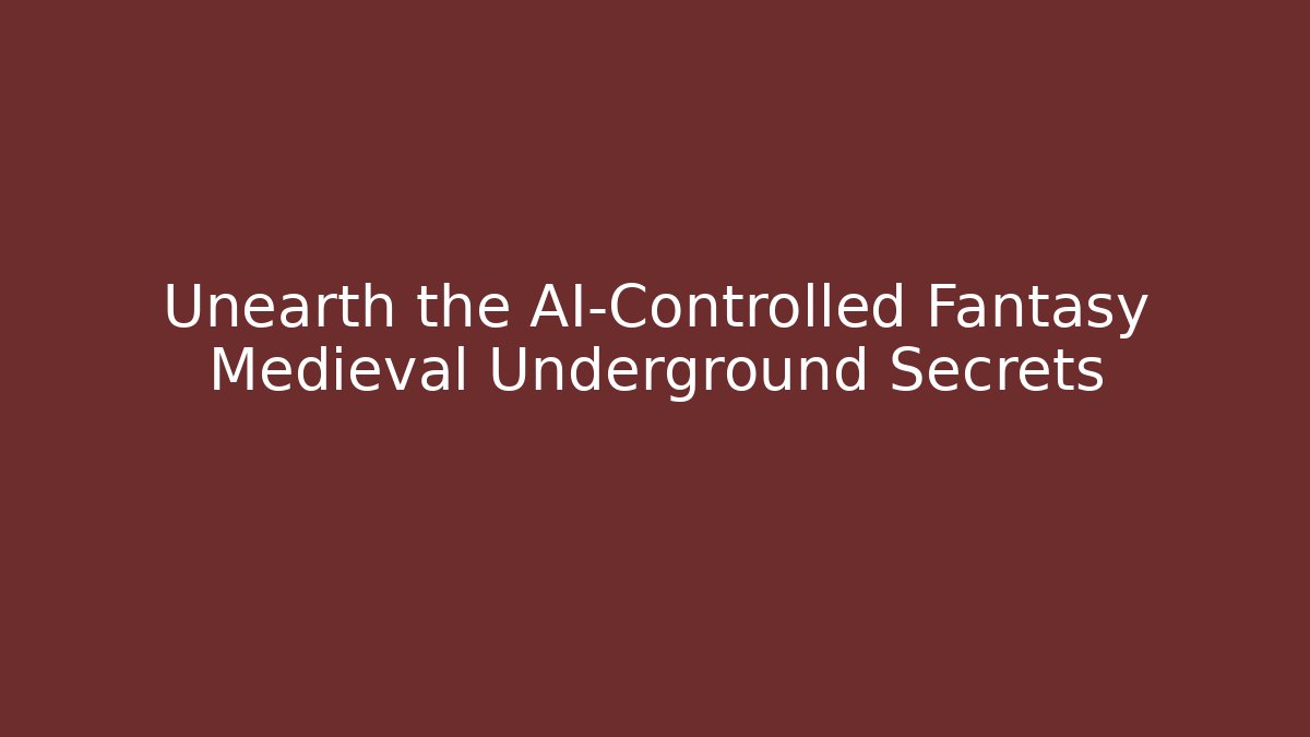 Unearth the AI-Controlled Fantasy Medieval Underground Secrets