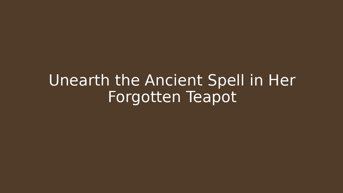 Unearth the Ancient Spell in Her Forgotten Teapot