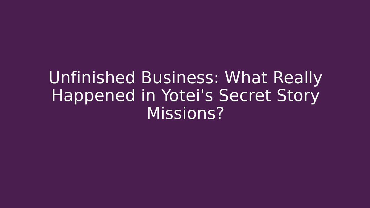 Unfinished Business: What Really Happened in Yotei's Secret Story Missions?
