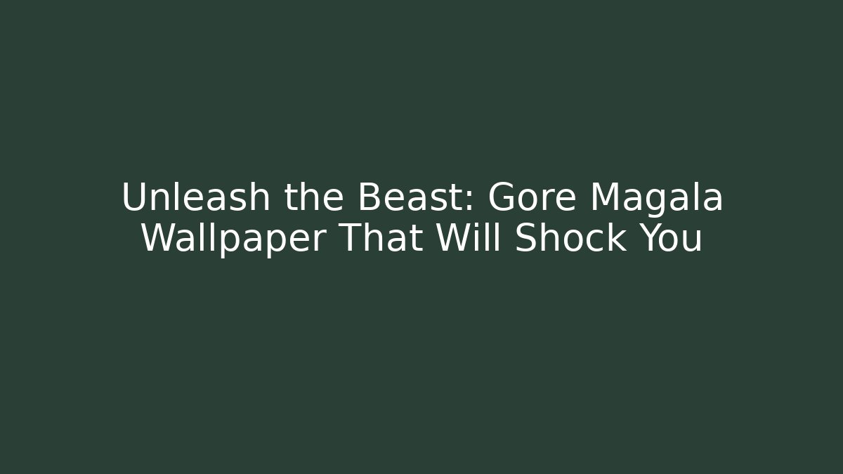 Unleash the Beast: Gore Magala Wallpaper That Will Shock You