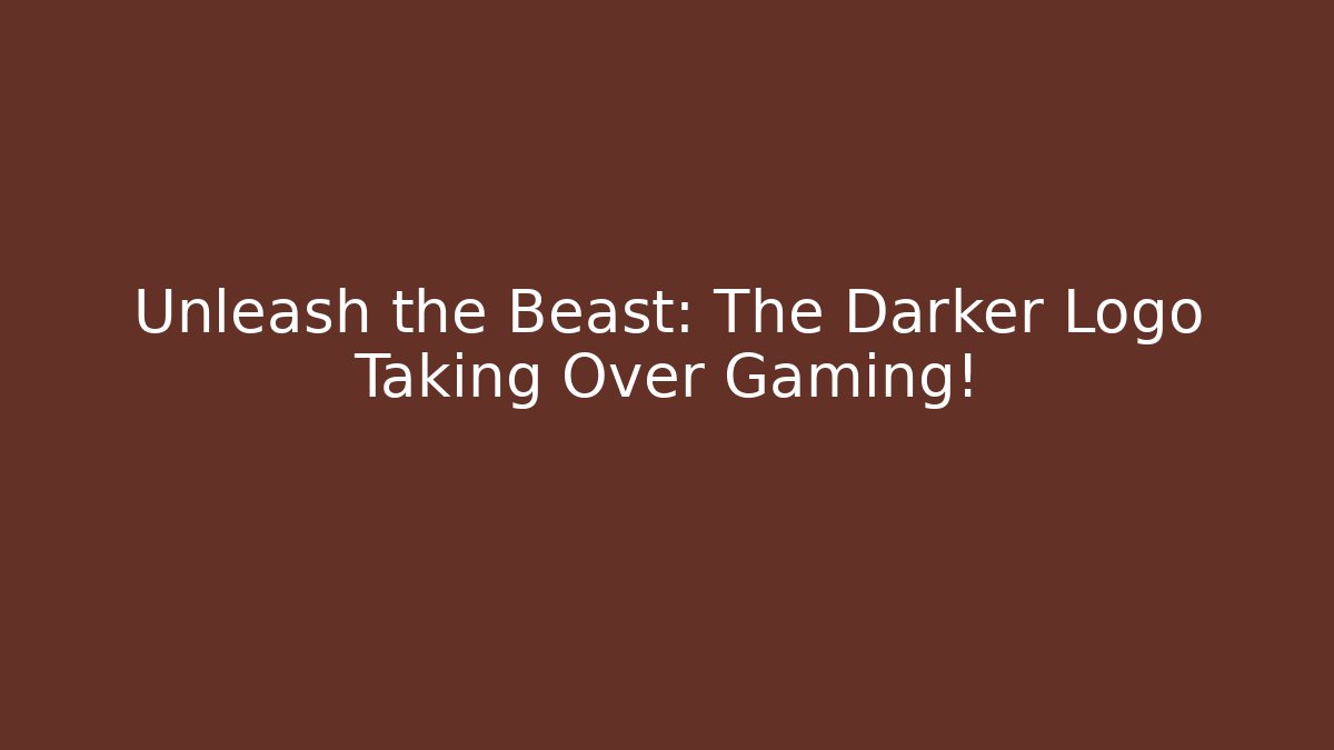 Unleash the Beast: The Darker Logo Taking Over Gaming! - Critter Realm