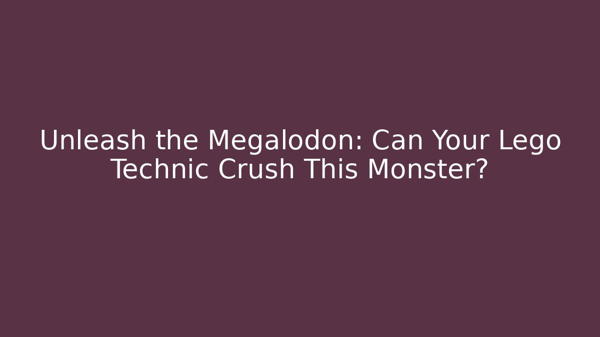 Unleash the Megalodon: Can Your Lego Technic Crush This Monster?