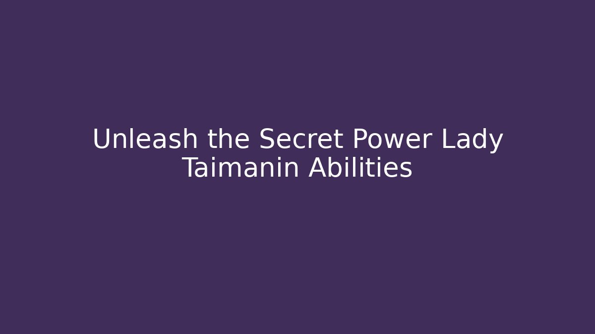 Unleash the Secret Power Lady Taimanin Abilities