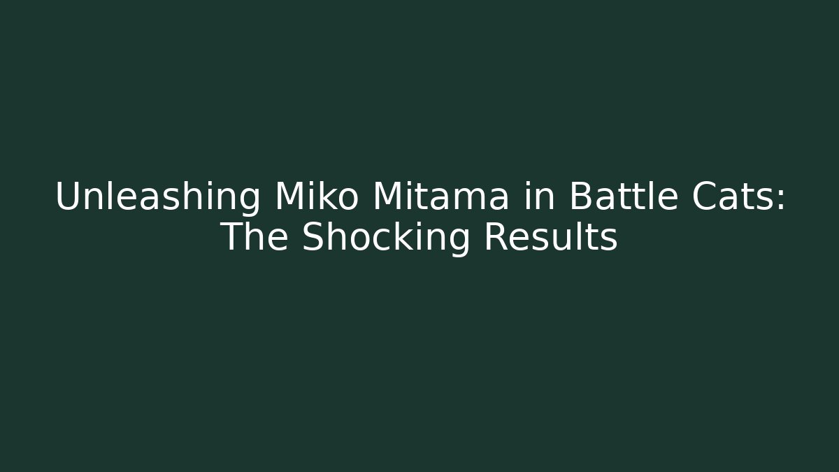 Unleashing Miko Mitama in Battle Cats: The Shocking Results
