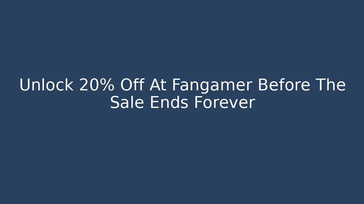 Unlock 20% Off At Fangamer Before The Sale Ends Forever