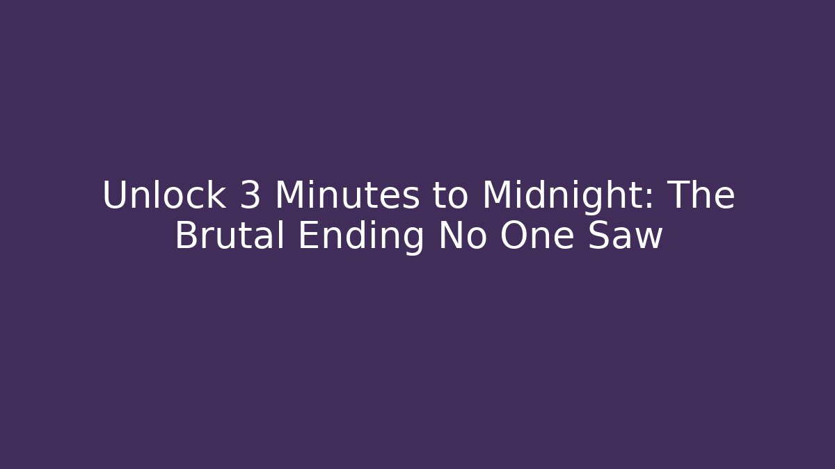 Unlock 3 Minutes to Midnight: The Brutal Ending No One Saw