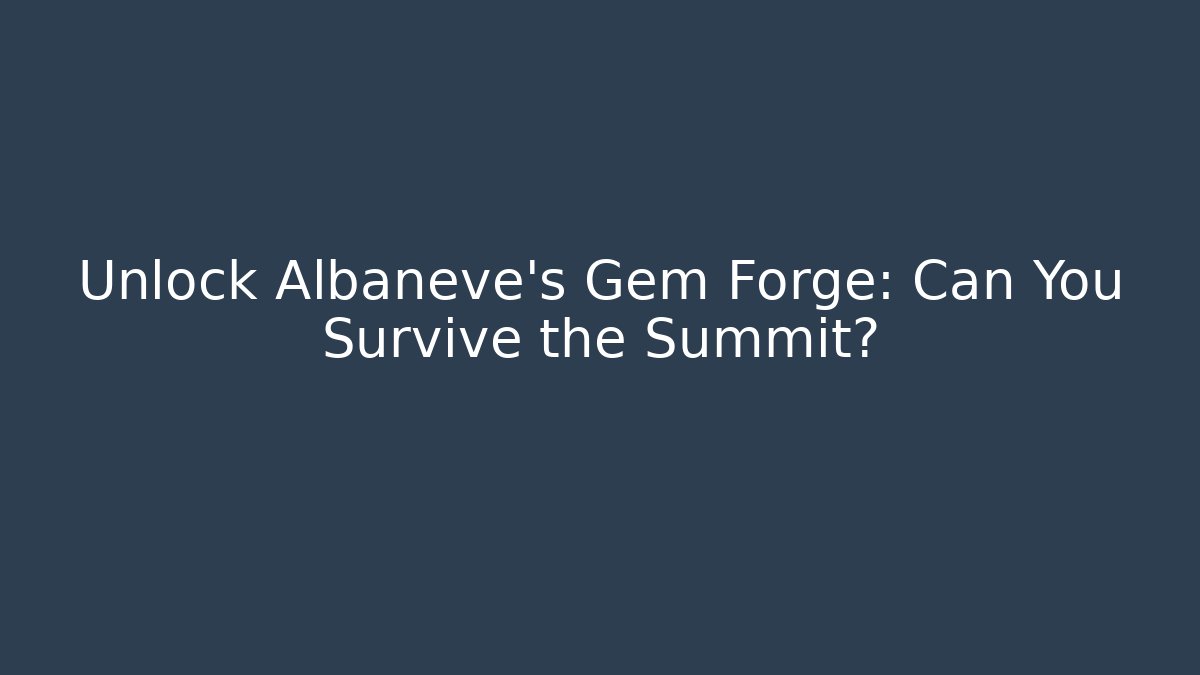 Unlock Albaneve's Gem Forge: Can You Survive the Summit?