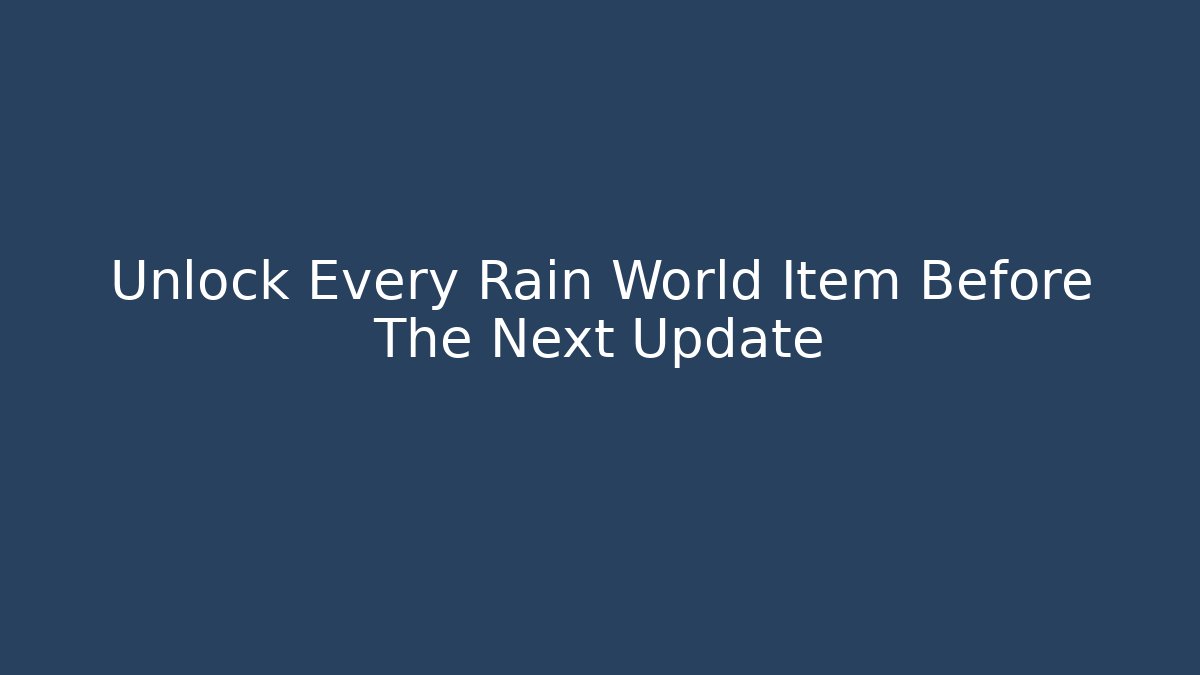 Unlock Every Rain World Item Before The Next Update