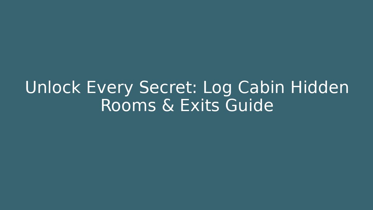 Unlock Every Secret: Log Cabin Hidden Rooms & Exits Guide
