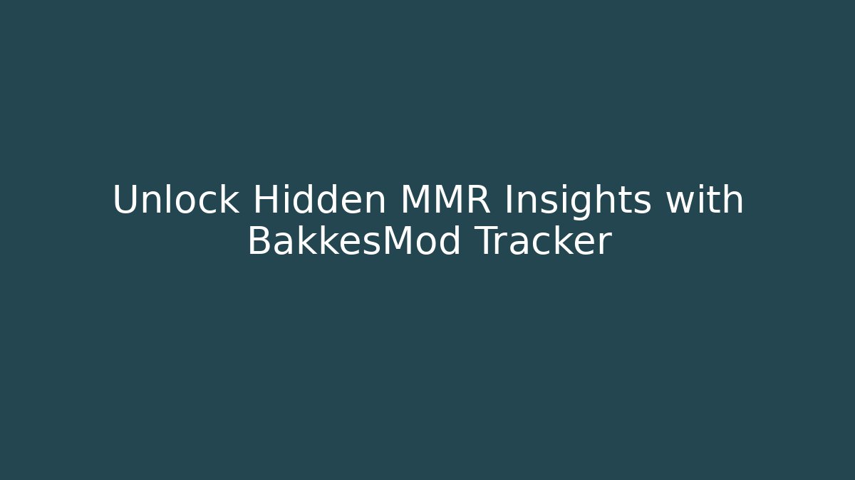 Unlock Hidden MMR Insights with BakkesMod Tracker
