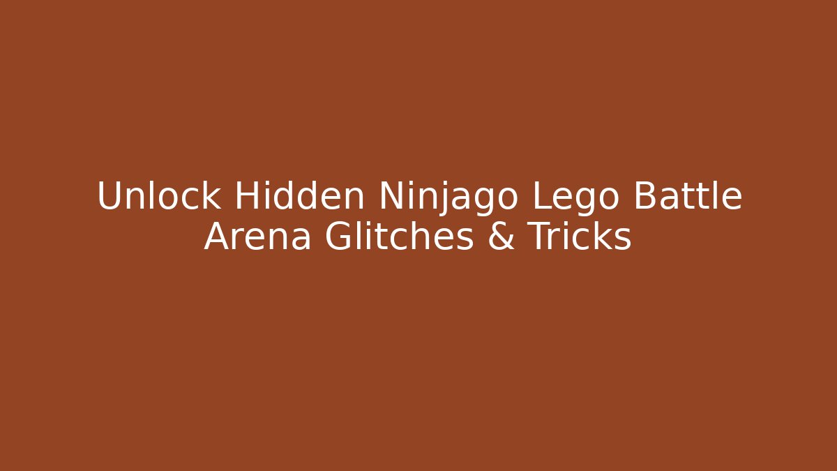 Unlock Hidden Ninjago Lego Battle Arena Glitches & Tricks - Critter Realm