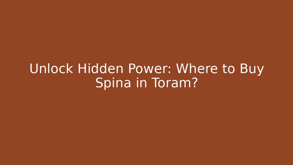Unlock Hidden Power: Where to Buy Spina in Toram?