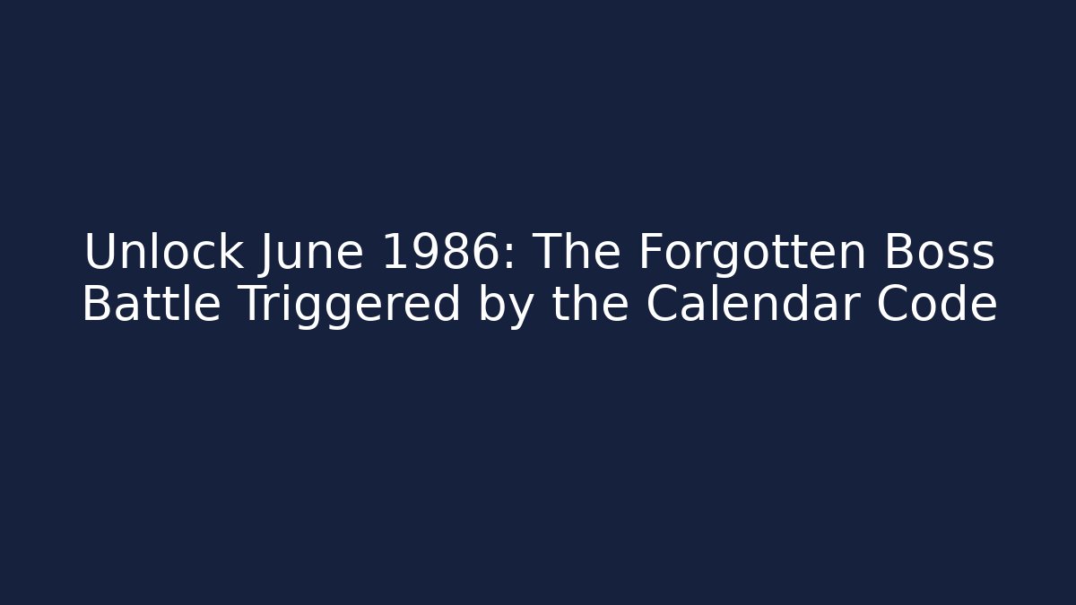 Unlock June 1986: The Forgotten Boss Battle Triggered by the Calendar Code