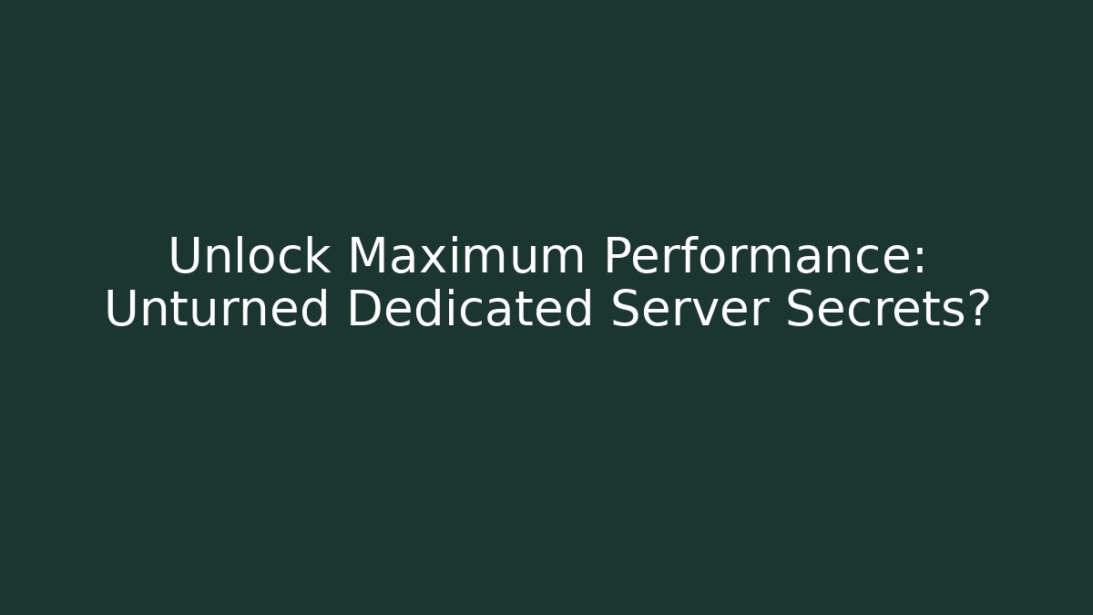 Unlock Maximum Performance: Unturned Dedicated Server Secrets? - Critter Realm